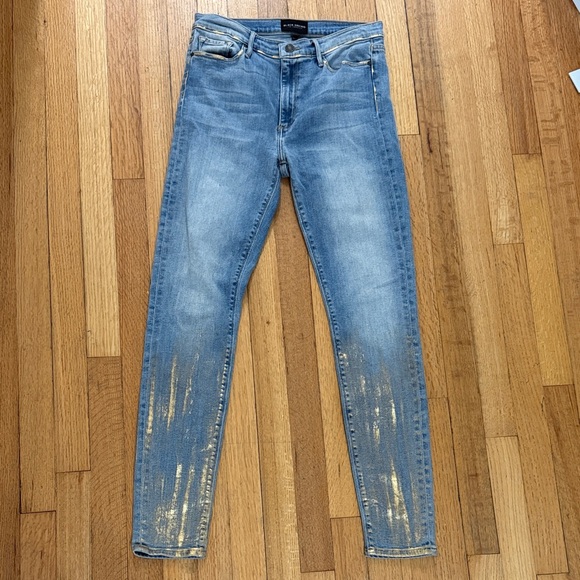 Black Orchid Women’s Gold Foil Light Wash Gisele High Rise Super Skinny Jeans - Picture 2 of 9